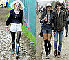 Portia Freeman and Alexa Chung at Glastonbury Festival 2008