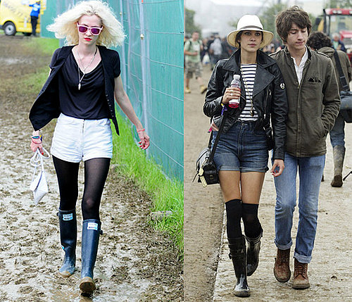 Portia Freeman and Alexa Chung at Glastonbury Festival 2008