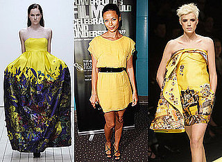 Catwalk Trend, Autumn 2008, Yellow, Versace, Erdem, Thandie Newton, Agyness Deyn