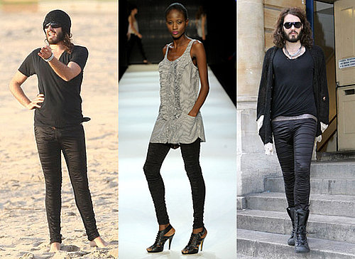Russell Brand on His Sass and Bide Ruched Leggings