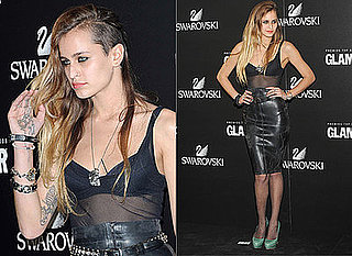 Alice Dellal in Leather Skirt at Spanish Glamour Awards
