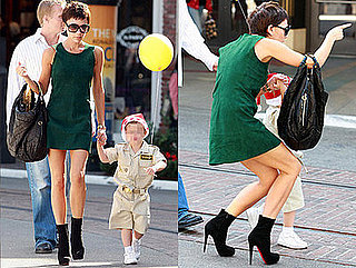 Victoria Beckham Shopping in LA in Green Dress