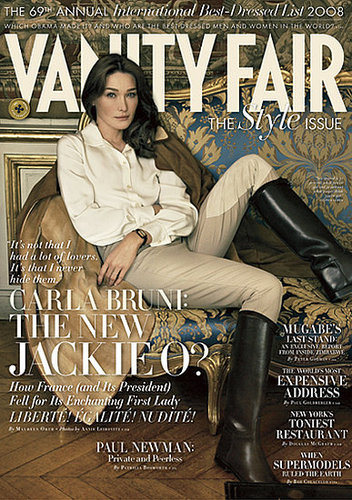 Photo of Carla Bruni Sarkozy on Vanity Fair Cover. Is she the new Jackie Onassis?