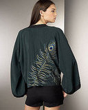 Peacock Kimono Jacket & High-Waist Shorts Peacock Kimono Jacket & High-Waist Shorts