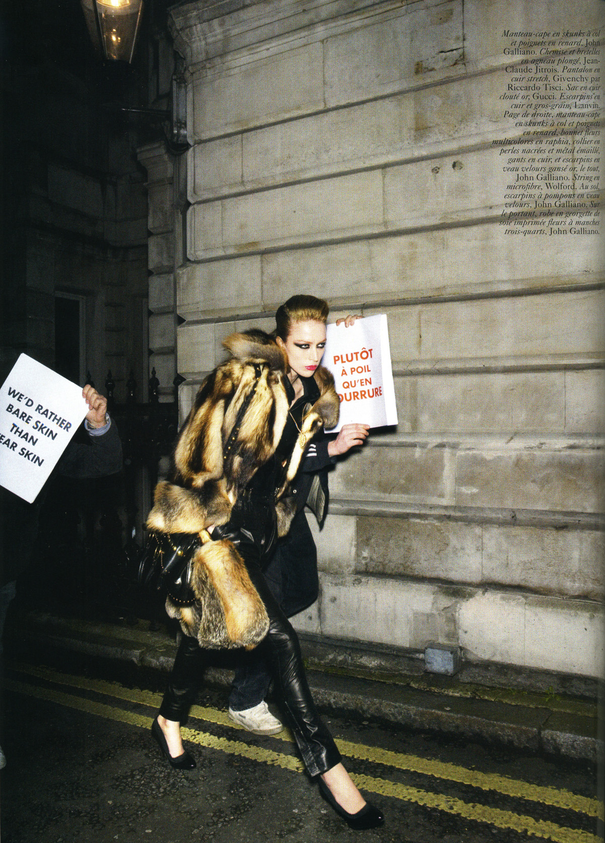 Carine Roitfeld Pelts PETA in Vogue Paris August 2008 Carine Roitfeld Pelts PETA in Vogue Paris August 2008