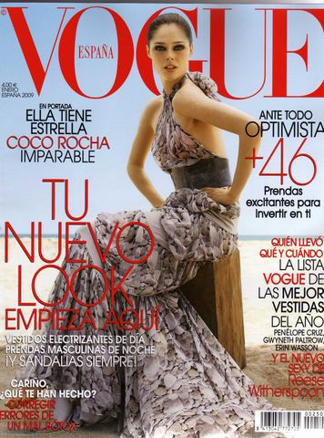Vogue España January 2009:Coco Rocha by Arthur Elrgot