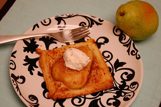 Spicy Pear Pastries w/ Cinnamon and Mascarpone. Recipe from: Flavoring with Spices by Clare Gordon-Smith
