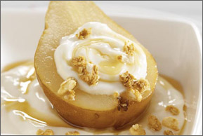 Baked Pears with Vanilla Yogurt and Granola 