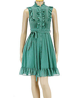 Sea Green Chiffon Ruffle Dolly Dress ($69)