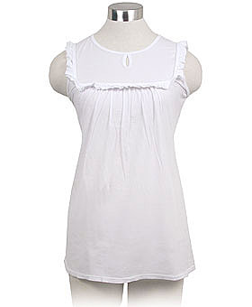 Charm School White Sleeveless Top by LA Made 