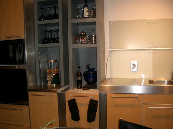 These are great shelves. We are still working out the design for the stainless counter area next to the sink.