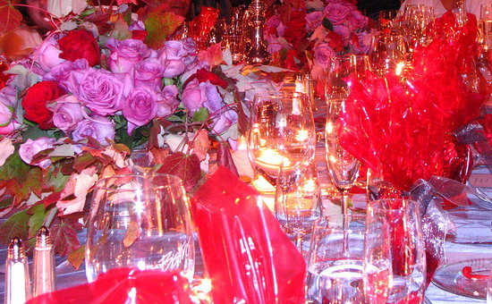The table overflowed with gorgeous color, flowers and sparkle.