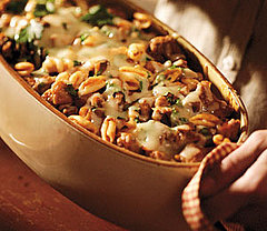 Baked Cavatelli with Italian Sausage and Eggplant 