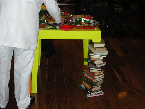Cool Idea: Stacked Books Table Leg
