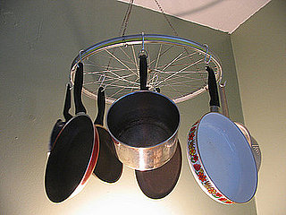Cool Idea: Bicycle Wheel Pot Rack