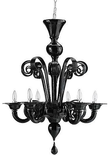 Desire/Acquire: Black Glass Chandeliers