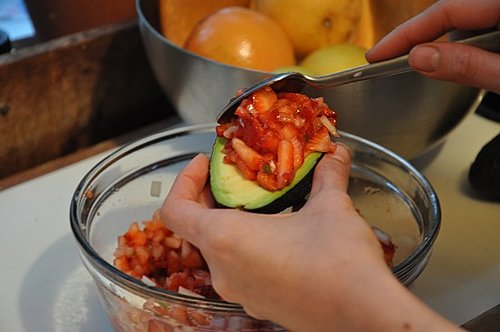 Avocado with Strawberry Salsa Avocado with Strawberry Salsa