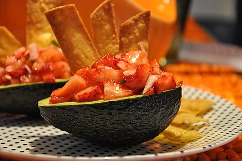 Avocado with Strawberry Salsa Avocado with Strawberry Salsa