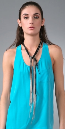The Look For Less: Cynthia Dugan Jewelry Silver & Leather Scarf Necklace 