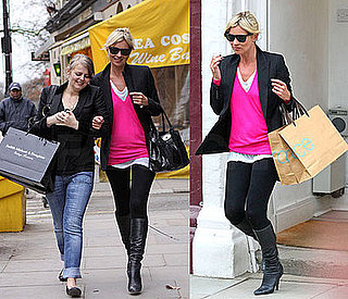 Kate Moss in a Hot Pink Sweater During London Fashion Week
