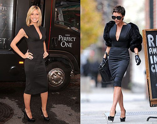 Victoria Beckham and Heidi Klum Wear the Same Victoria Beckham Collection Black Dress