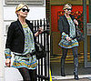 Kate Moss Leaves Medical Building in London Wearing a Paisley Tunic and Black Blazer