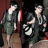 Kelly Osbourne Leaves Elton John's Birthday in Green Leopard Dress and Leather Jacket