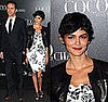 French Actress Audrey Tatou Wear a Black and White Floral Chanel Dress at the "Coco Avant Chanel" Paris Premiere