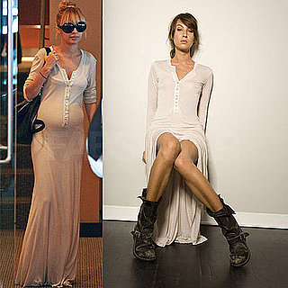 Nicole Richie Showing Off Her Baby Bump in LA in a L’ Agence Henley Maxi Dress