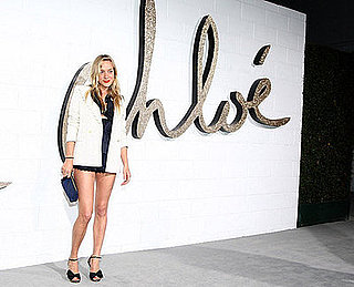 Big Love Actress Chloe Sevigny Attends Chloe LA's Opening Boutique Party in Navy and Cream and Short Shorts