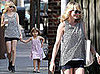 Actress Michelle Williams and Her Daughter Stroll Brooklyn, Michelle Wearing a Black and White Dotted Top and Ray Ban Wayfarers
