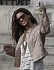Photo of Beyonce Knowles Wearing Beige Leather Jacket in Berlin