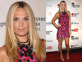 Molly Sims Attends 2009 Webby Awards Wearing Sequined Red and Pink Marchesa Dress