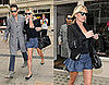 Kate Moss Shops in London Wearing Denim Pleated Shorts and Black Blazer