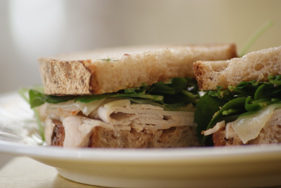Recipe For Turkey Sandwich With Manchego Cheese, Watercress, and Pear Butter Recipe For Turkey Sandwich With Manchego Cheese, Watercress, and Pear Butter