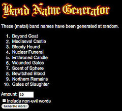 metal band name suggestions