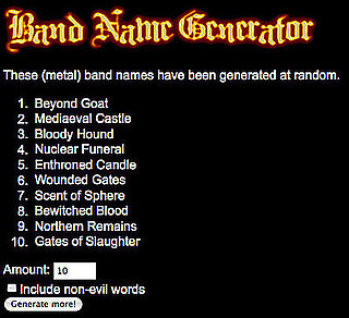 Heavy Metal Band Name Generator