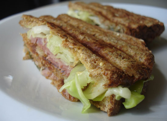 Ham and Cabbage Sandwich