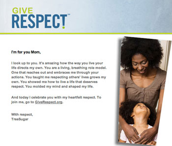 Respect Campaign eCard For Mother's Day
