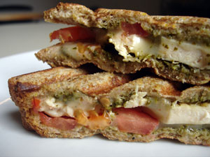 Cilantro Chicken Panini With Tomato and Provolone Cilantro Chicken Panini With Tomato and Provolone
