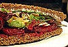 Recipe For Roasted Beet Sandwich With Avocado, Goat Cheese, and Toasted Almonds