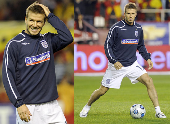 David Beckham Playing Soccer in Spain