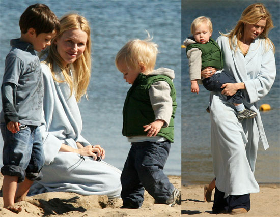 Naomi Watts and Son on the Beach