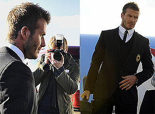 Photos of David Beckham Wearing a Suit in Germany With AC Milan