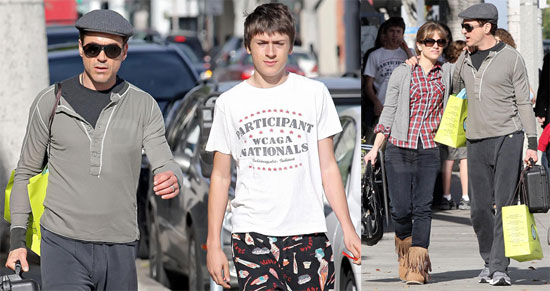 Robert Downey Jr Shopping With His Family