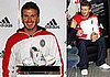 Photos of David Beckham Meeting Manchester United and at Adidas Store in Milan