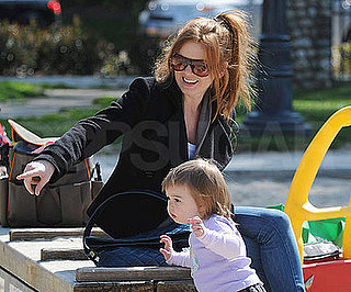 Photo of Isla Fisher with Her Daughter Olive Cohen at a Park in LA