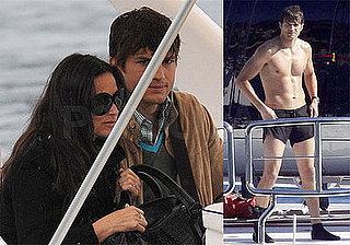 Shirtless Ashton Kutcher and Demi Moore