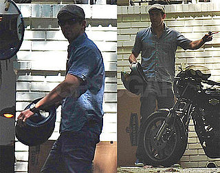 Photos of Ryan Reynolds Near His Motorcycle in LA