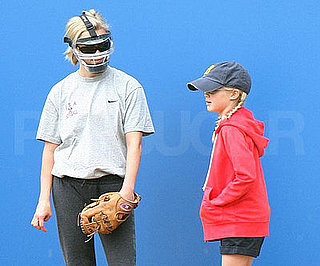 Photo of Reese Witherspoon and Her Daughter Ava Playing Softball